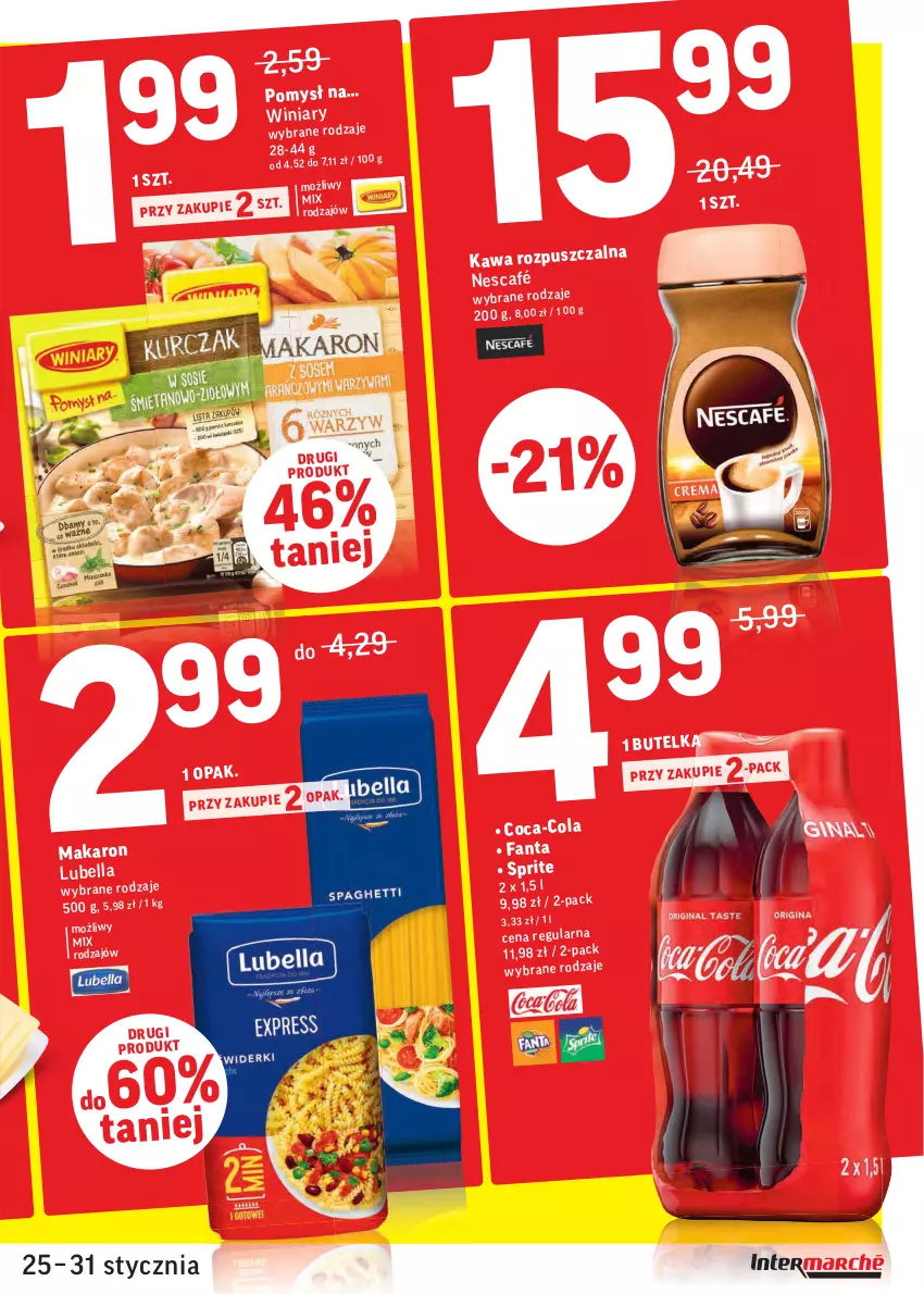 Gazetka promocyjna Intermarche - Gazetka promocyjna - ważna 25.01 do 31.01.2022 - strona 3 - produkty: Bell, Bella, Fa, Fanta, Kawa, Lubella, Makaron, Nescafé, Sprite, Winiary