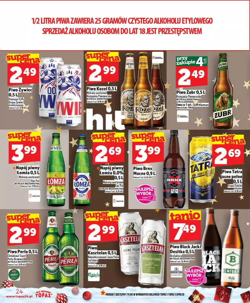 Gazetka promocyjna Topaz - Gazetka - ważna 04.12 do 10.12.2025 - strona 24 - produkty: Gra, Napój, Piwa, Piwo, Pur
