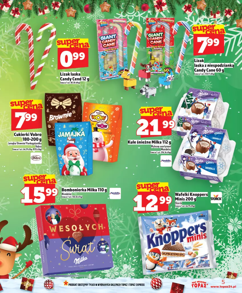Gazetka promocyjna Topaz - Gazetka - ważna 04.12 do 10.12.2025 - strona 5 - produkty: Brownie, Candy, Cukier, Cukierki, Gala, Galaretka, Knoppers, Milka, Piec, Top