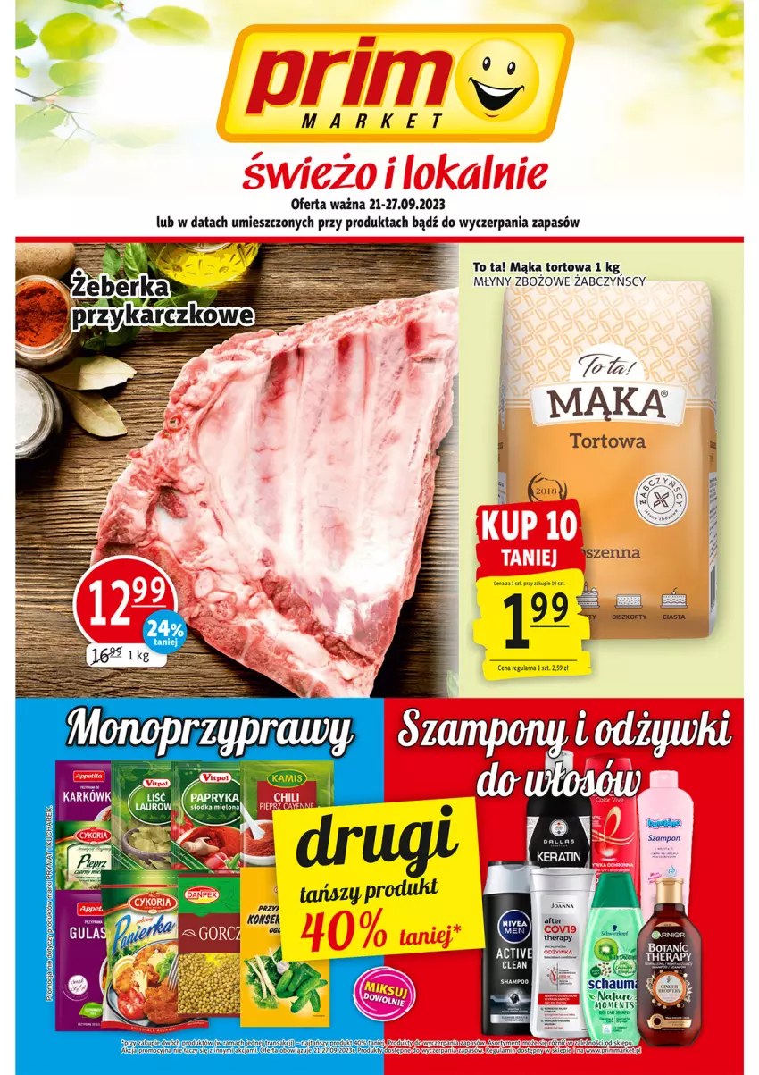 Gazetka promocyjna Prim Market - ważna 21.09 do 27.09.2023 - strona 1 - produkty: Kucharek, Laur, Mąka, Mąka tortowa, Prymat, Rama, Tran