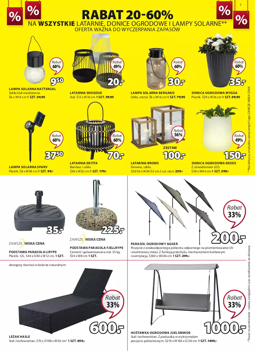 Gazetka promocyjna Jysk - Oferta tygodnia - ważna 13.07 do 26.07.2022 - strona 8 - produkty: Cement, Huśtawka, Lampa, Latarnia, Parasol, Por