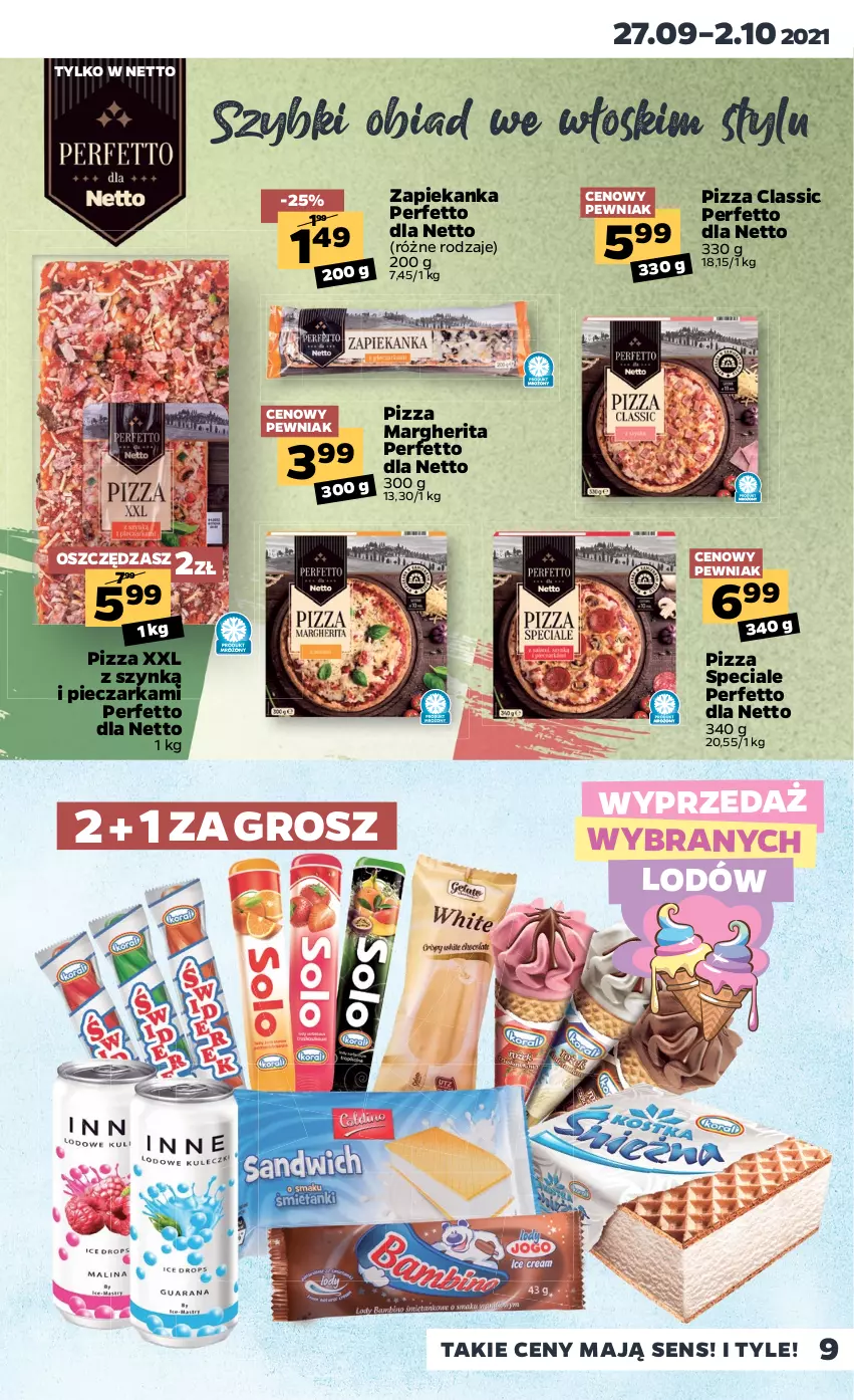 Gazetka promocyjna Netto - Gazetka spożywcza - ważna 27.09 do 02.10.2021 - strona 9 - produkty: Piec, Pieczarka, Pizza, Pizza margherita, Zapiekanka