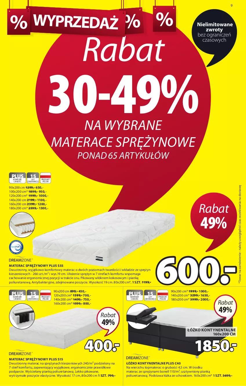 Gazetka promocyjna Jysk - Wyprzedaż do 70% - ważna 13.01 do 26.01.2021 - strona 10 - produkty: Fa, Kokos, Materac, Materac sprężynowy, Sok, Tera, Top