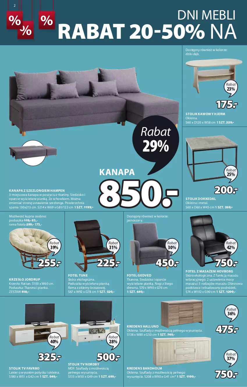 Gazetka promocyjna Jysk - Wyprzedaż do 70% - ważna 13.01 do 26.01.2021 - strona 3 - produkty: Fa, Fotel, Kanapa, Kredens, Krzesło, Lakier, Podnóżek, Poduszka, Rama, Siedzisko, Sok, Stolik, Stolik kawowy, Szezlong