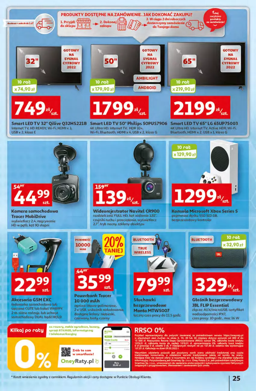 Gazetka promocyjna Auchan - przeNISKIE CENY WAKACYJNE przeOKAZJE Hipermarkety - ważna 23.06 do 29.06.2022 - strona 25 - produkty: Acer, Głośnik, Gry, HD ready, JBL, Kamera, Konsola, Kontroler, Kosz, LED TV, LG, Manta, Navitel, Obiektyw, Philips, Powerbank, Ser, Słuchawki, Top, Warka, Wideorejestrator, Woda, Xbox