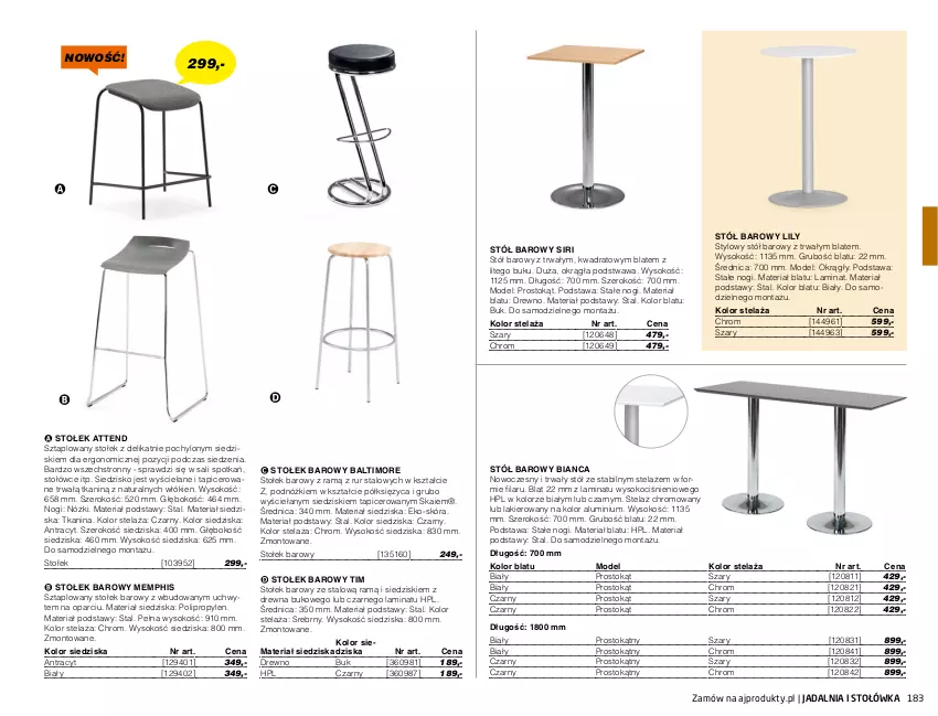 Gazetka promocyjna AJ Produkty - Zima 2021 - ważna 01.01 do 31.03.2021 - strona 183 - produkty: HP, Jadalnia, Koc, Lakier, Siedzisko, Sok, Stół, Stołek