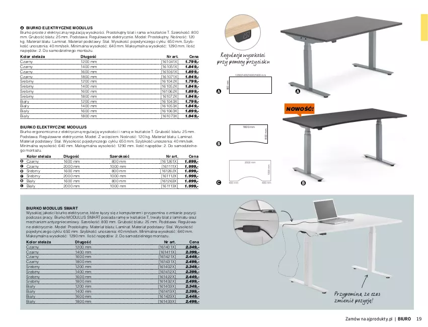Gazetka promocyjna AJ Produkty - Zima 2021 - ważna 01.01 do 31.03.2021 - strona 19 - produkty: Biurko, Biuro, Komputer, Rama, Sok