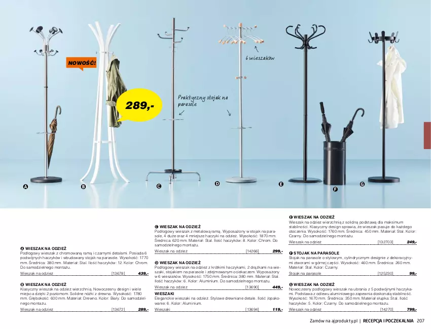 Gazetka promocyjna AJ Produkty - Zima 2021 - ważna 01.01 do 31.03.2021 - strona 207 - produkty: Haczyk, Ociekacz, Parasol, Sok, Stojak, Ubrania, Wieszak