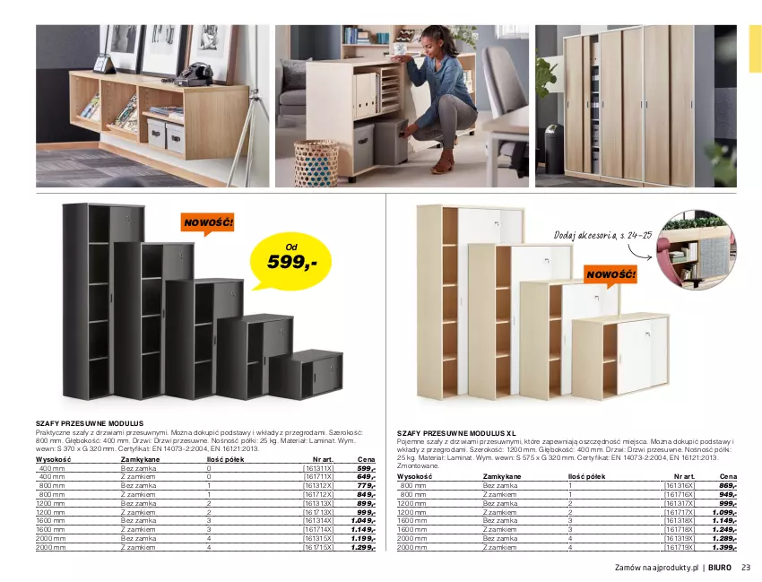 Gazetka promocyjna AJ Produkty - Zima 2021 - ważna 01.01 do 31.03.2021 - strona 23 - produkty: Biuro, Drzwi, Sok, Szafy przesuwne