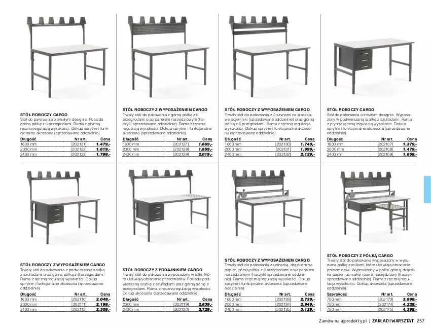 Gazetka promocyjna AJ Produkty - Zima 2021 - ważna 01.01 do 31.03.2021 - strona 257 - produkty: Haczyk, Papier, Pojemnik, Rama, Rolki, Sok, Stół, Szyna