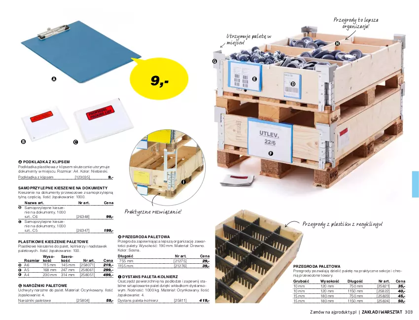 Gazetka promocyjna AJ Produkty - Zima 2021 - ważna 01.01 do 31.03.2021 - strona 303 - produkty: Cynk, Mop, Narożnik, Paleta, Podkład, Podkładka, Sok, Sos, Uchwyty
