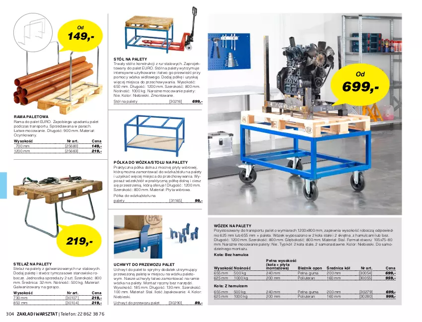 Gazetka promocyjna AJ Produkty - Zima 2021 - ważna 01.01 do 31.03.2021 - strona 304 - produkty: Bieżnik, Cynk, Paleta, Płyta, Płyta wiórowa, Półka, Por, Rama, Sok, Sport, Stół, Telefon, Tera, Tran, Uchwyty, Wózek