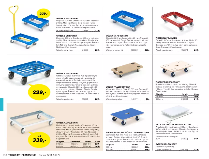 Gazetka promocyjna AJ Produkty - Zima 2021 - ważna 01.01 do 31.03.2021 - strona 318 - produkty: Bieżnik, Cynk, Klej, Narożnik, Pojemnik, Por, Sok, Sport, Telefon, Tran, Wózek, Wózek transportowy