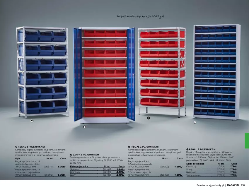 Gazetka promocyjna AJ Produkty - Zima 2021 - ważna 01.01 do 31.03.2021 - strona 397 - produkty: Drzwi, Fa, Pojemnik, Półka, Regał, Sok, Szafa, Tran