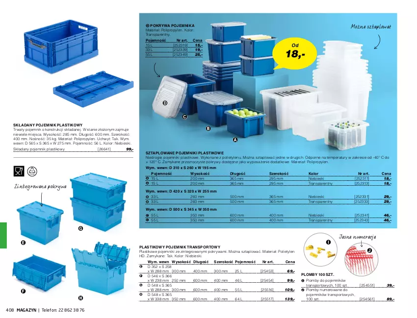 Gazetka promocyjna AJ Produkty - Zima 2021 - ważna 01.01 do 31.03.2021 - strona 408 - produkty: Pojemnik, Pojemnik plastikowy, Pokrywa, Por, Sok, Sport, Telefon, Tran