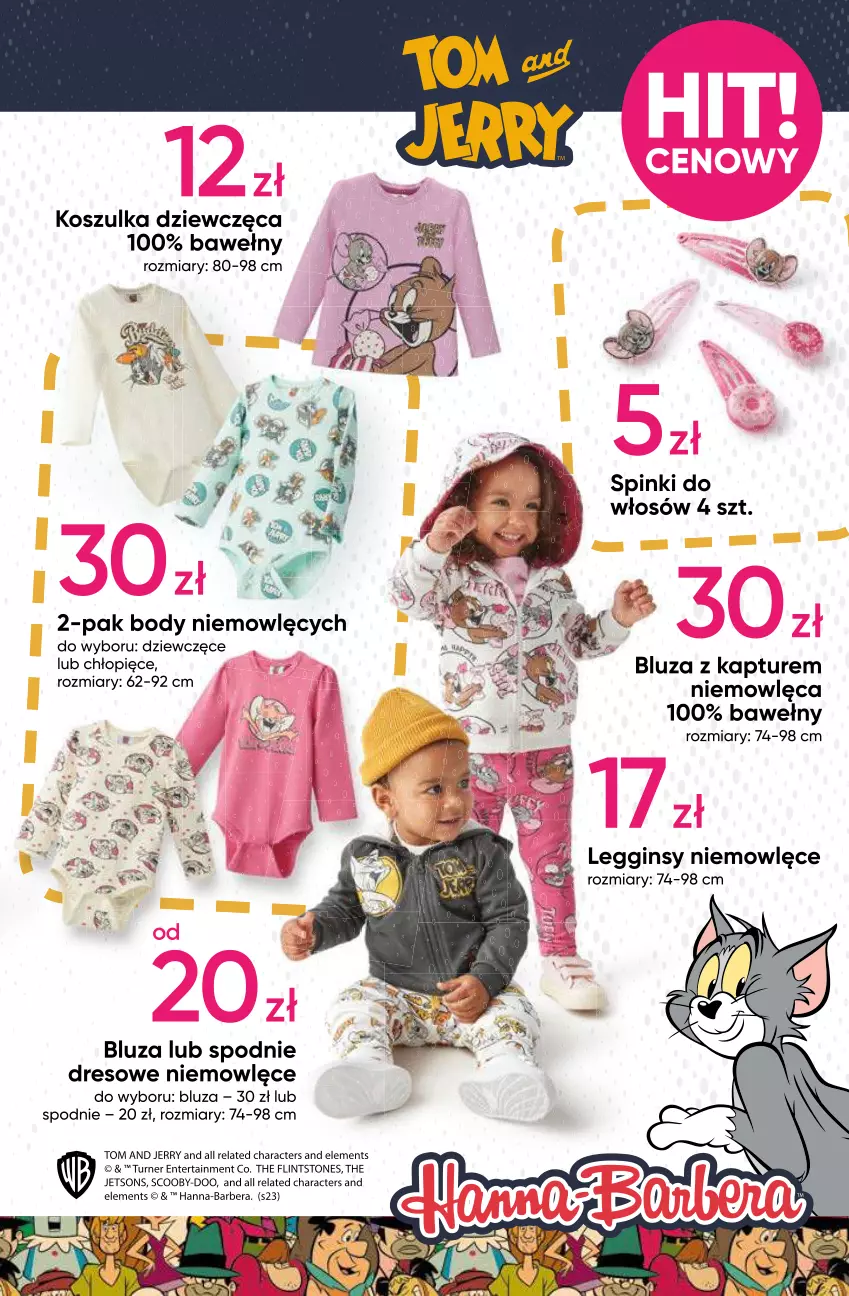 Gazetka promocyjna Pepco - Hanna Barbera - ważna 04.01 do 09.01.2024 - strona 7 - produkty: Bluza, Bluza z kapturem, Body, Dres, Gin, Kosz, Koszulka, Legginsy, Spodnie, Spodnie dresowe