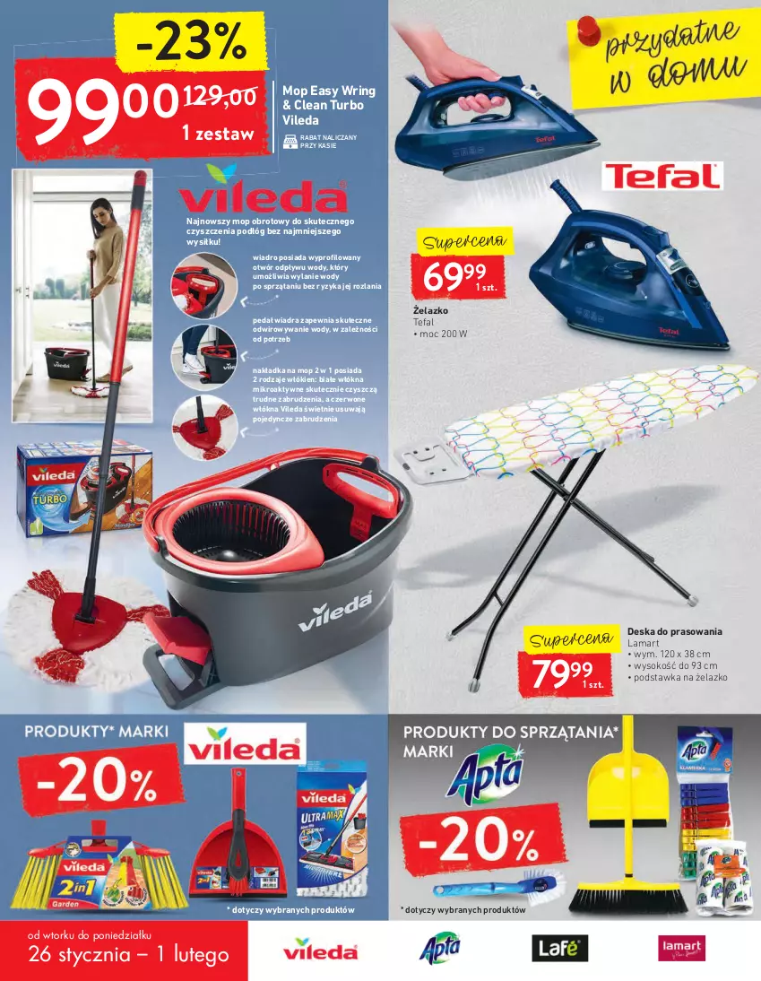 Gazetka promocyjna Intermarche - Maxi Okazje - ważna 26.01 do 01.02.2021 - strona 28 - produkty: Deska do prasowania, Fa, Lamart, Mop, Sok, Tefal, Vileda, Wiadro