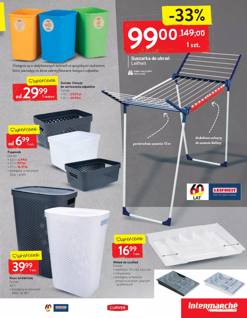 Gazetka promocyjna Intermarche - Maxi Okazje - ważna 26.01 do 01.02.2021 - strona 29 - produkty: Gra, Kosz, Kosz na bieliznę, Pojemnik, Suszarka, Suszarka do ubrań, Uchwyty, Wkład do szuflad