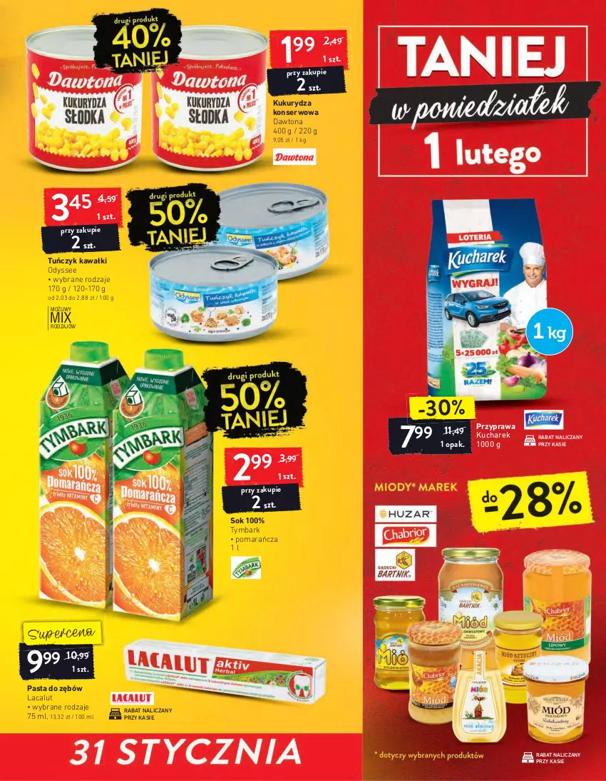 Gazetka promocyjna Intermarche - Maxi Okazje - ważna 26.01 do 01.02.2021 - strona 31 - produkty: Dawtona, Kawa, Kucharek, Kukurydza, Kukurydza konserwowa, Lacalut, Pasta do zębów, Ser, Sok, Tuńczyk, Tymbark