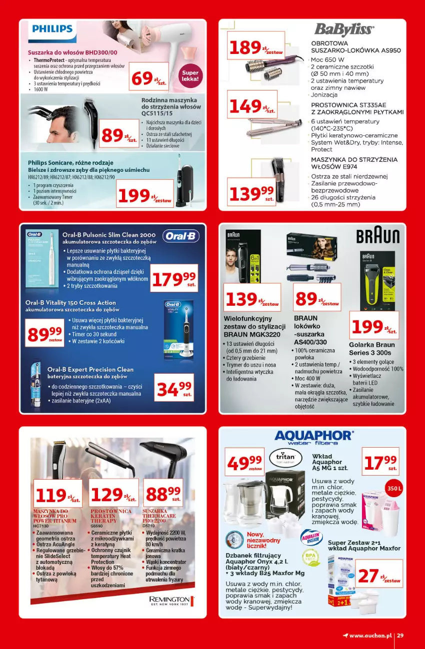 Gazetka promocyjna Auchan - Kultowe Marki Hipermarkety - ważna 09.09 do 15.09.2021 - strona 29 - produkty: Akumulator, Aquaphor, Braun, Dzbanek, Dzbanek filtrujący, Dzieci, Fa, Golarka, Gra, Intel, Lokówka, Maszynka, Mop, Philips, Płytka, Por, Remington, Ser, Silan, Suszarka, Szczoteczka, Szczoteczka do zębów, Szczotka, Szynka, Tytan