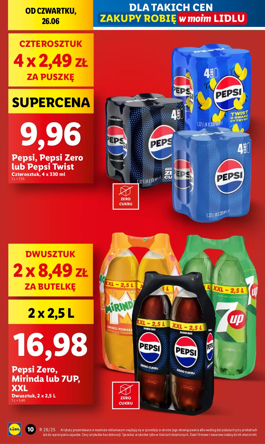Gazetka promocyjna Lidl - GAZETKA - ważna 26.06 do 29.06.2025 - strona 10 - produkty: 7up, Mirinda, Pepsi