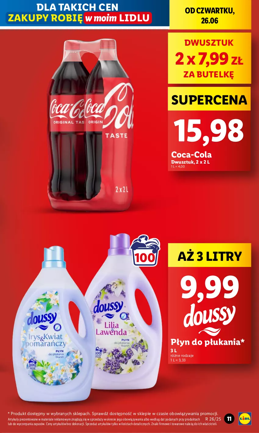 Gazetka promocyjna Lidl - GAZETKA - ważna 26.06 do 29.06.2025 - strona 11 - produkty: Coca-Cola, Płyn do płukania