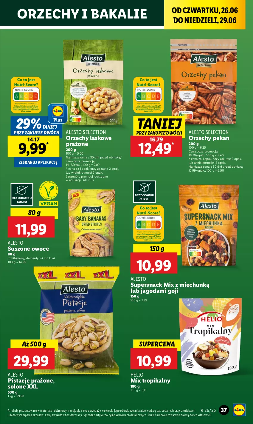 Gazetka promocyjna Lidl - GAZETKA - ważna 26.06 do 29.06.2025 - strona 45 - produkty: Banany, Helio, Kiwi, Klementynki, Owoce, Pistacje