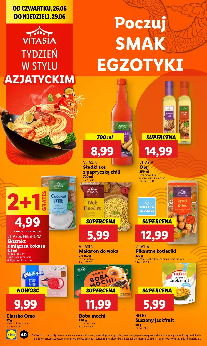 Gazetka promocyjna Lidl - GAZETKA - ważna 26.06 do 29.06.2025 - strona 50 - produkty: Gra, Helio, Kokos, Makaron, Olej, Oreo, Piwo, Sezam, Sos