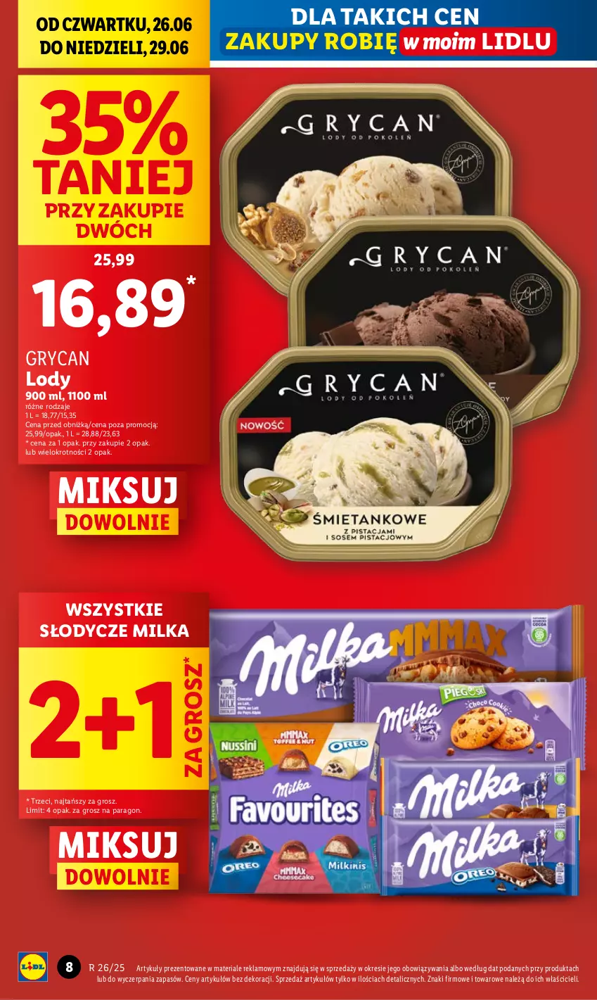 Gazetka promocyjna Lidl - GAZETKA - ważna 26.06 do 29.06.2025 - strona 8 - produkty: Gry, Lody, Milka