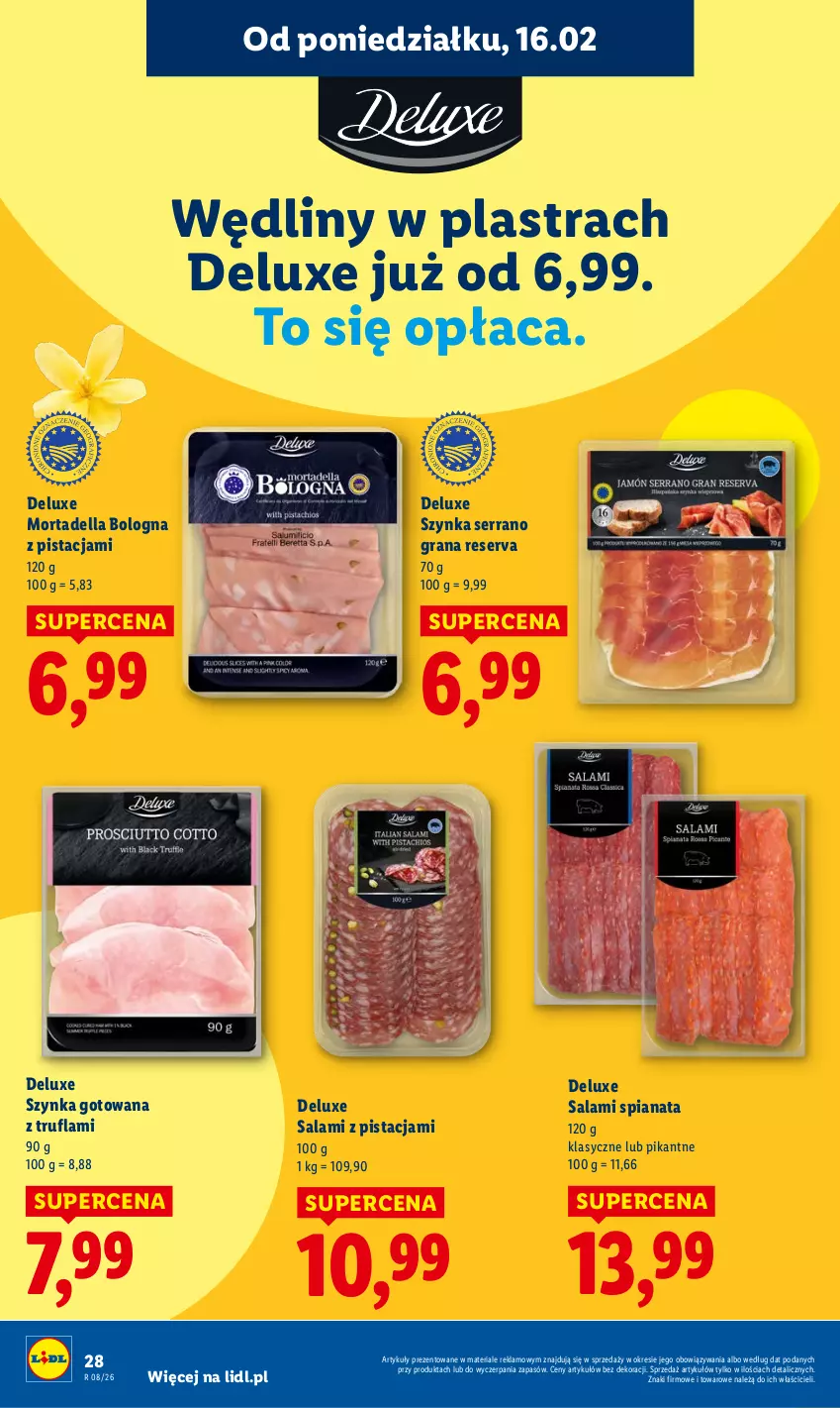 Gazetka promocyjna Lidl - GAZETKA - ważna 16.02 do 18.02.2026 - strona 28 - produkty: Dell, Gra, Mortadella, Salami, Ser, Szynka