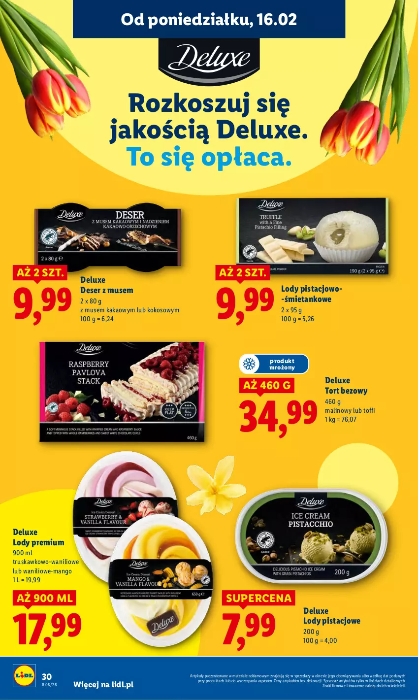 Gazetka promocyjna Lidl - GAZETKA - ważna 16.02 do 18.02.2026 - strona 30 - produkty: Deser, Kakao, Kokos, Kosz, Lody, Mango, Mus, Ser