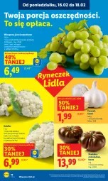 Gazetka promocyjna Lidl - GAZETKA - Gazetka - ważna od 18.02 do 18.02.2026 - strona 16 - produkty: Kalafior, Por, Czosnek, Winogrona, Wino, Pomidory