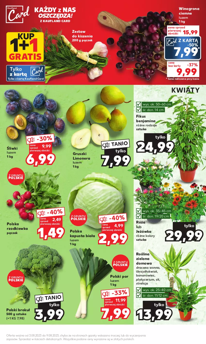 Gazetka promocyjna Kaufland - Mocny Start - ważna 07.08 do 09.08.2023 - strona 9 - produkty: Gra, Grunt, Gruszki, Por, Róża, Rzodkiewka, Wino, Winogrona