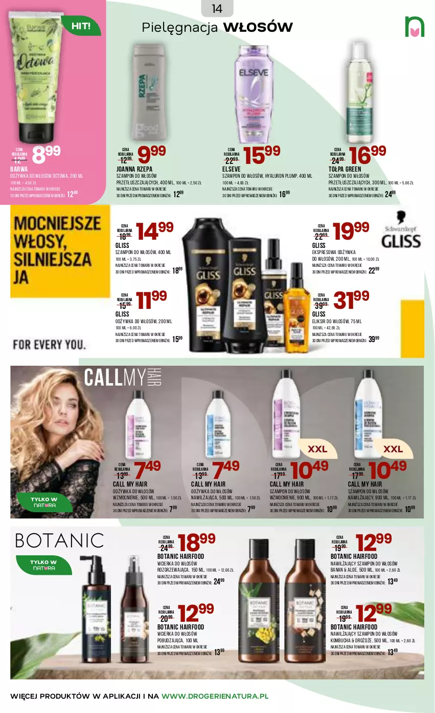 Gazetka promocyjna Drogerie Natura - Gazetka Drogerie Natura - ważna 17.04 do 05.05.2026 - strona 14 - produkty: Drożdże, Elseve, Joanna, Odżywka, Pielęgnacja włosów, Szampon, Tołpa