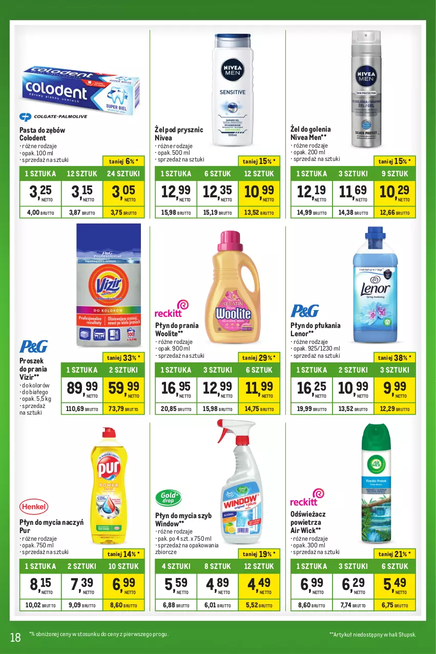 Gazetka promocyjna Makro - Kupujesz więcej płacisz mniej - ważna 16.04 do 13.05.2024 - strona 18 - produkty: Air Wick, Do mycia naczyń, Lenor, Nivea, Nivea Men, Odświeżacz powietrza, Pasta do zębów, Płyn do mycia, Płyn do mycia naczyń, Płyn do płukania, Płyn do prania, Proszek do prania, Pur, Vizir, Woolite