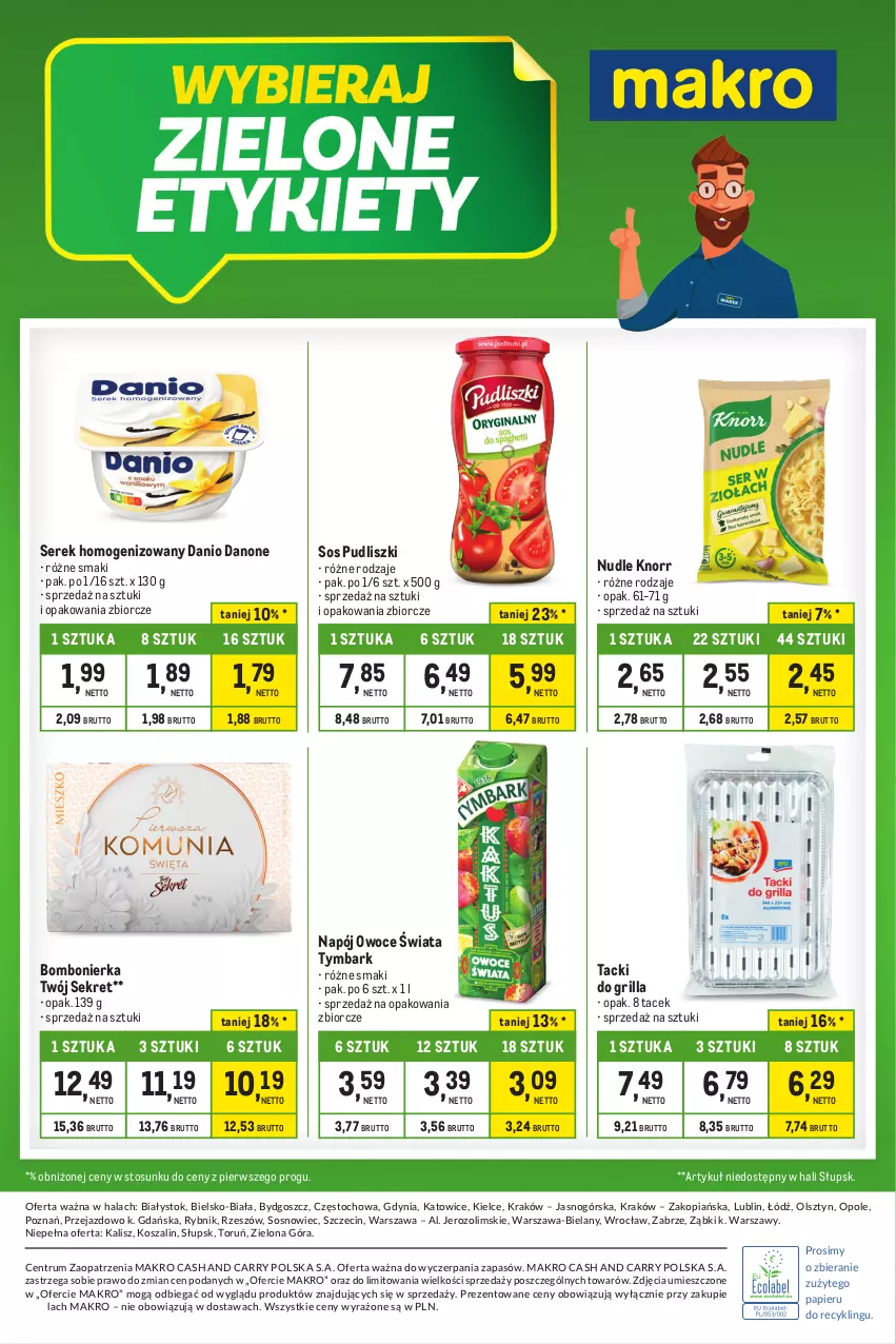 Gazetka promocyjna Makro - Kupujesz więcej płacisz mniej - ważna 16.04 do 13.05.2024 - strona 20 - produkty: Danio, Danone, Grill, Knorr, Kosz, Kret, Napój, Owoce, Papier, Pudliszki, Rum, Ser, Serek, Serek homogenizowany, Sos, Szal, Tymbark