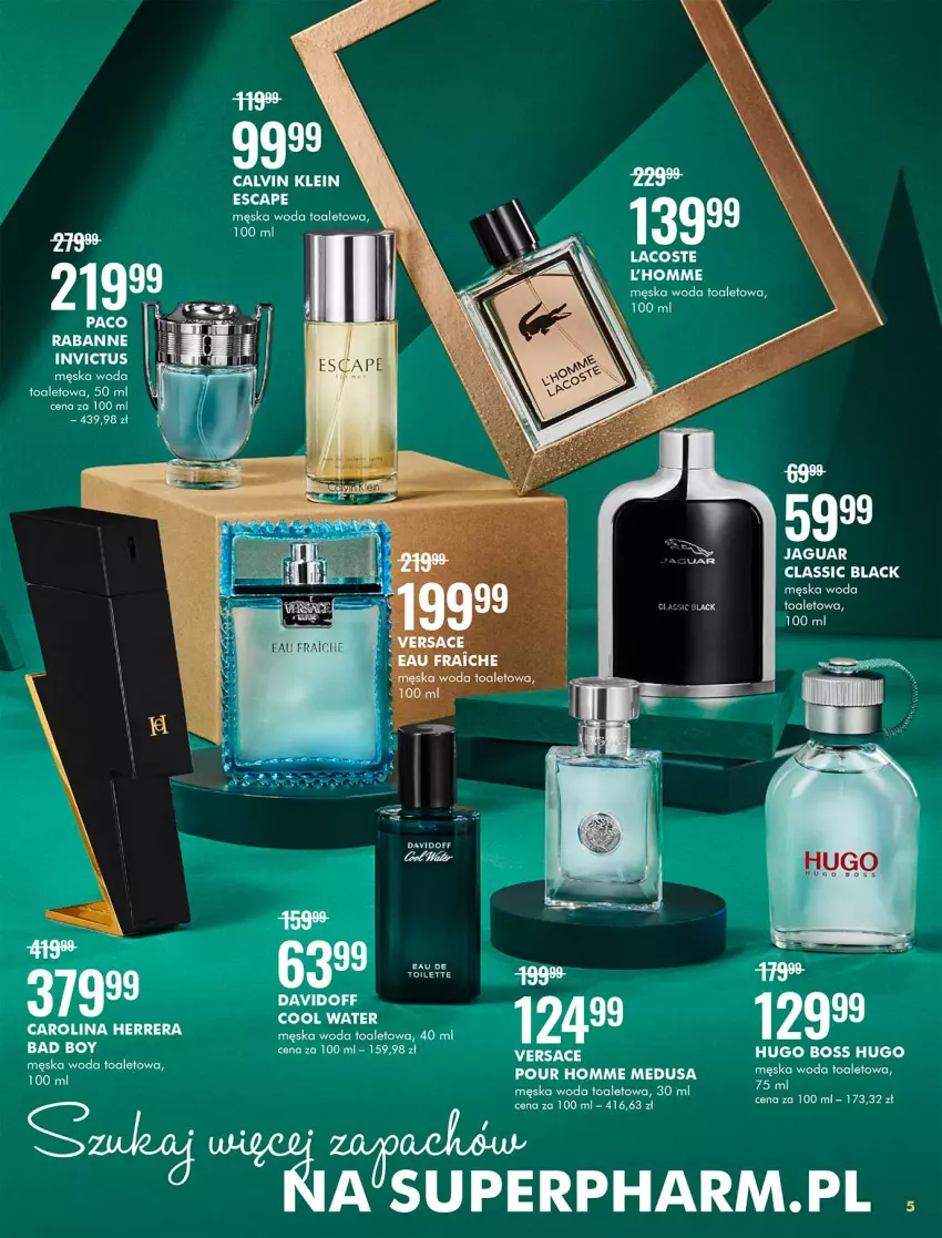 Gazetka promocyjna Super Pharm - Gazetka - ważna 12.11 do 30.11.2021 - strona 5 - produkty: Calvin Klein, Carolina Herrera, Davidoff, Fa, Gra, Hugo Boss, Lack, Lacoste, Woda, Woda toaletowa