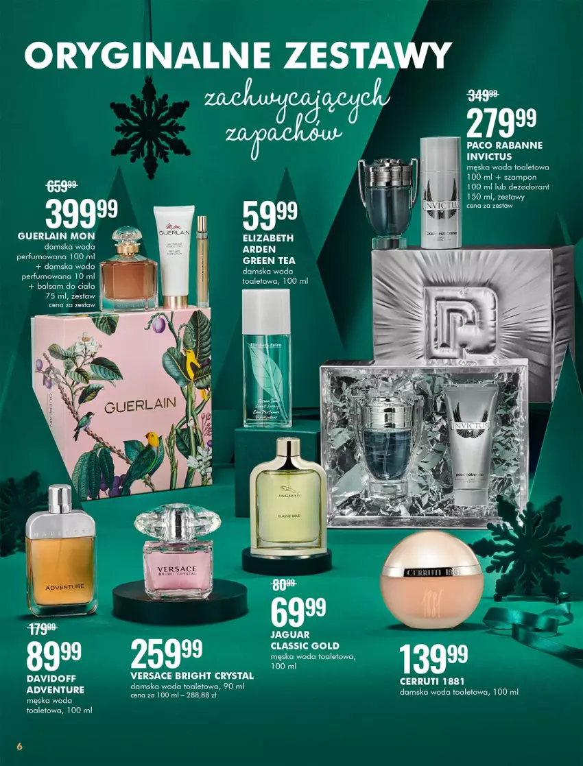 Gazetka promocyjna Super Pharm - Gazetka - ważna 12.11 do 30.11.2021 - strona 6 - produkty: Balsam do ciała, Cerruti, Davidoff, Dezodorant, Fa, Gin, Jaguar, Paco Rabanne, Perfum, Szampon, Versace, Woda, Woda toaletowa