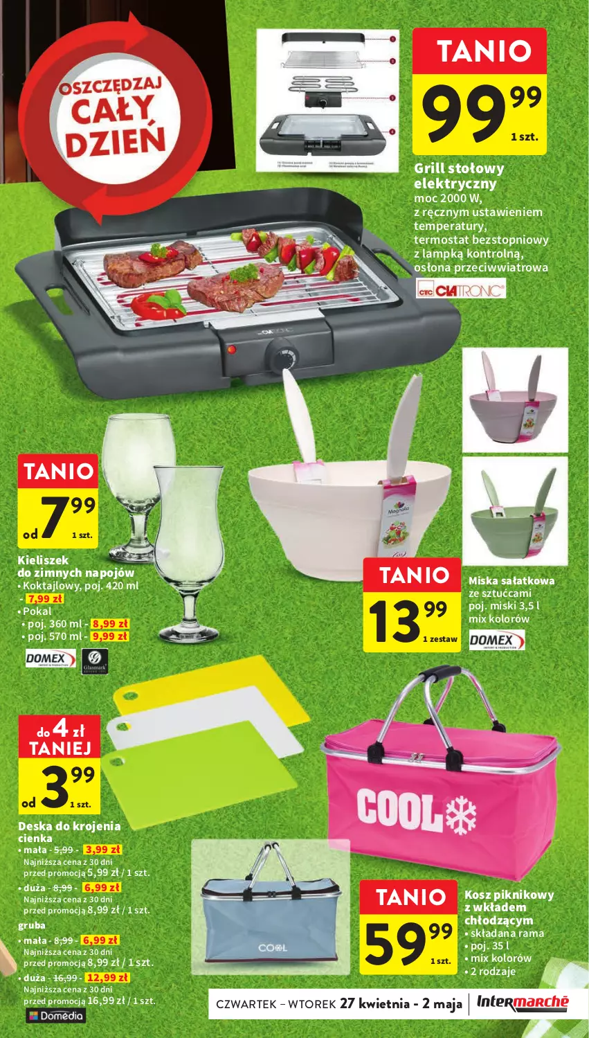 Gazetka promocyjna Intermarche - Gazetka Intermarche - ważna 27.04 do 02.05.2023 - strona 17 - produkty: Deska do krojenia, Grill, Kieliszek, Kosz, Miska, Rama, Sałat, Termos, Top