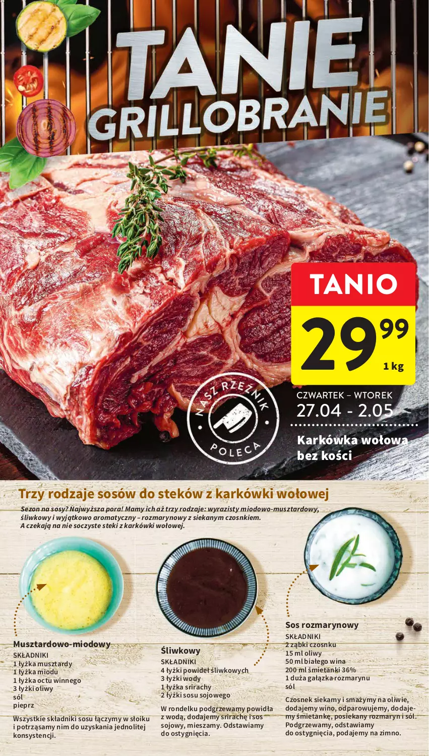 Gazetka promocyjna Intermarche - Gazetka Intermarche - ważna 27.04 do 02.05.2023 - strona 4 - produkty: Czosnek, Mus, Pieprz, Por, Rondel, Sól, Sos, Sos sojowy, Stek, Wino