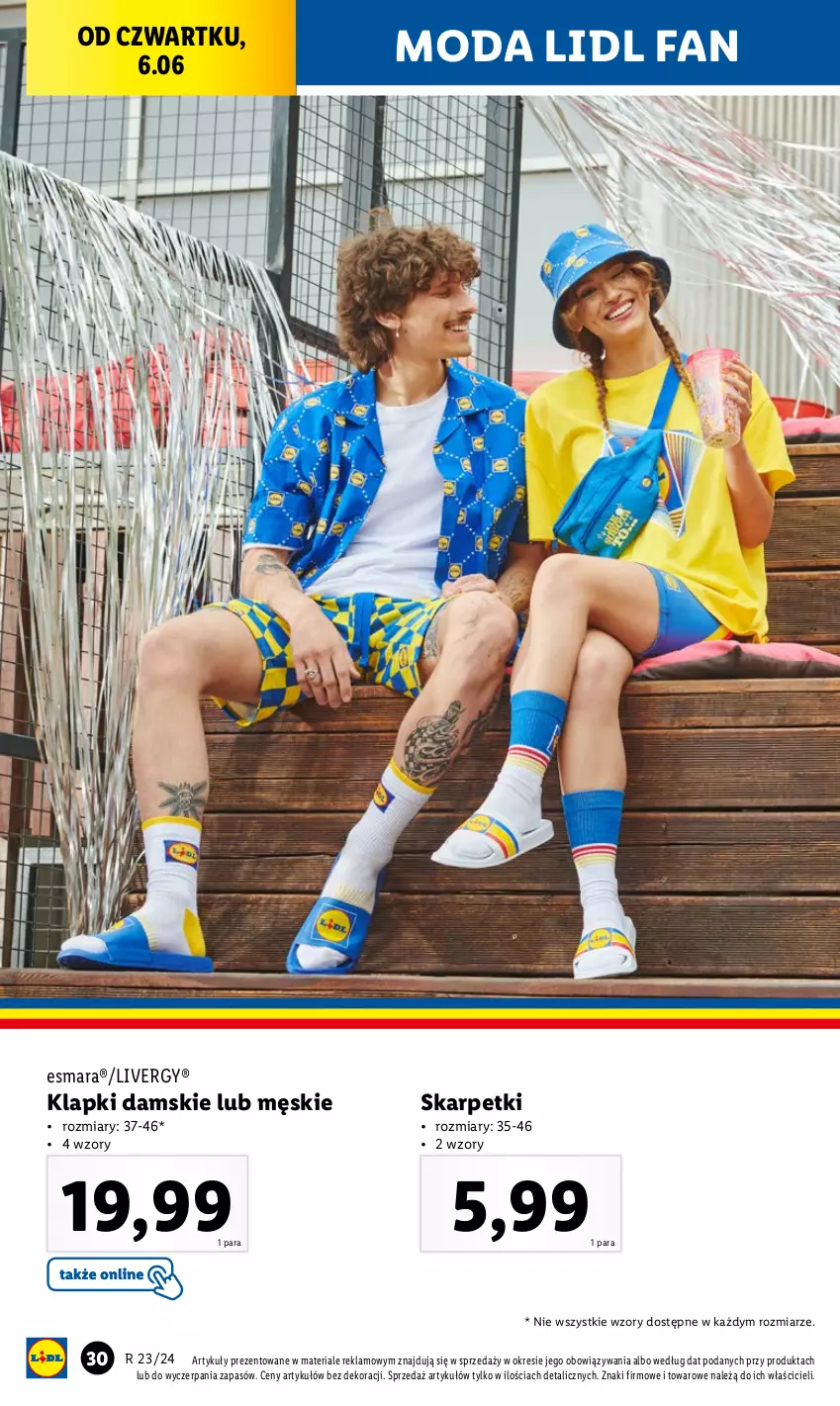 Gazetka promocyjna Lidl - GAZETKA - ważna 03.06 do 08.06.2024 - strona 34 - produkty: Fa, Karp, Klapki, Moda, Skarpetki