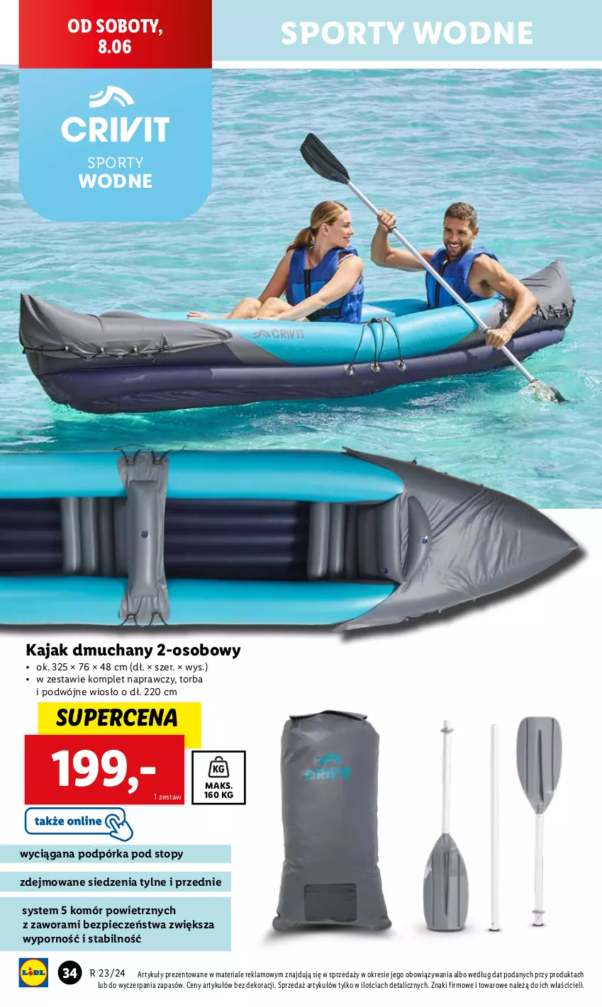 Gazetka promocyjna Lidl - GAZETKA - ważna 03.06 do 08.06.2024 - strona 38 - produkty: Piec, Por, Sport, Sporty wodne, Top, Torba