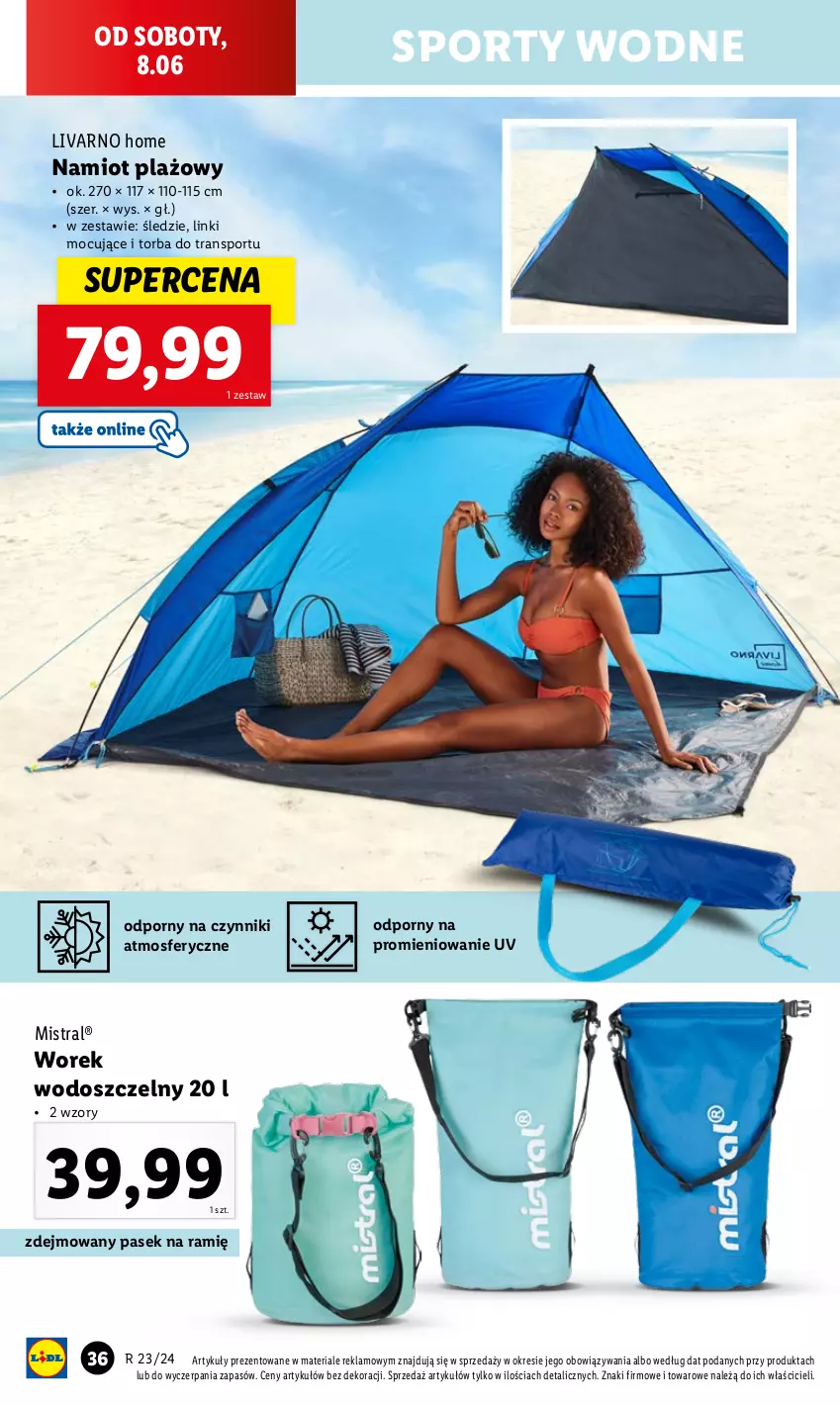 Gazetka promocyjna Lidl - GAZETKA - ważna 03.06 do 08.06.2024 - strona 40 - produkty: Ivar, Namiot, Pasek, Por, Sport, Sporty wodne, Torba, Tran