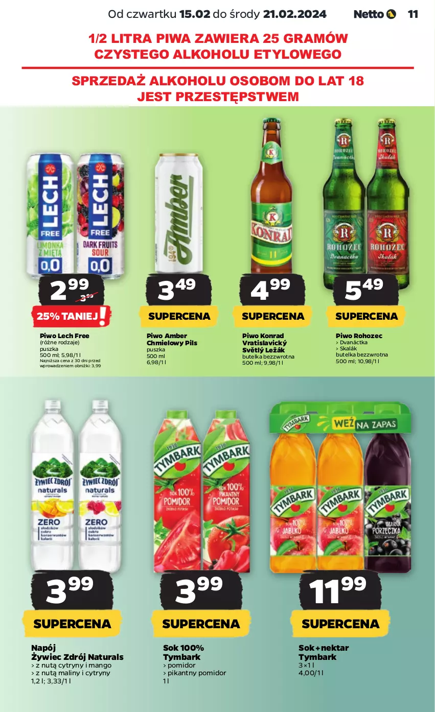 Gazetka promocyjna Netto - Artykuły spożywcze - ważna 15.02 do 21.02.2024 - strona 11 - produkty: Cytryny, Gra, Isla, Maliny, Mango, Napój, Nektar, Piwa, Piwo, Sok, Tymbark