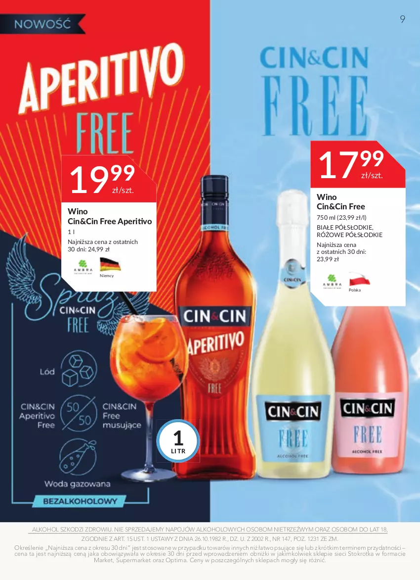 Gazetka promocyjna Stokrotka - Katalog - Urodziny - ważna 14.09 do 27.09.2023 - strona 9 - produkty: Optima, Wino