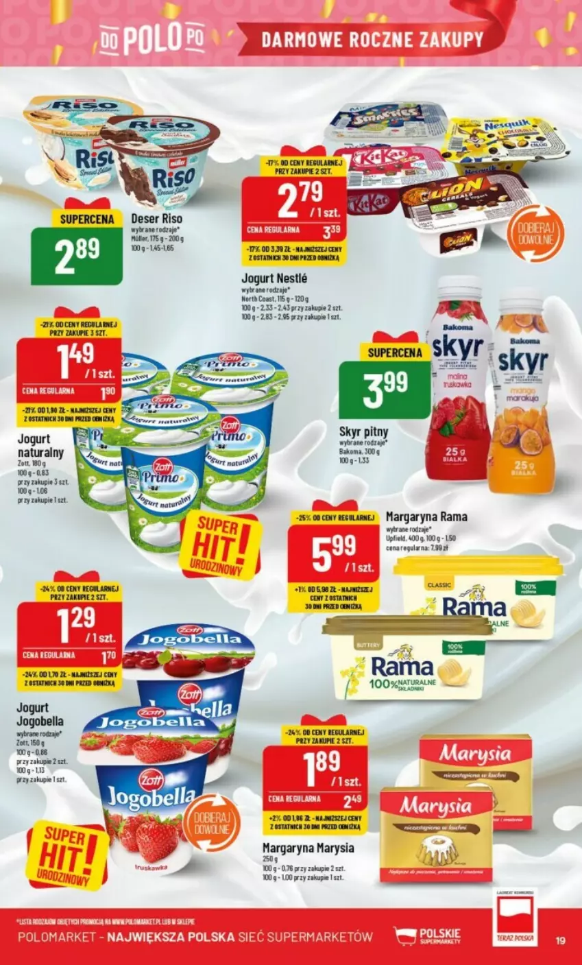 Gazetka promocyjna PoloMarket - ważna 02.11 do 07.11.2023 - strona 11 - produkty: Bakoma, Bell, Bella, Jogobella, Jogurt, Margaryna, Rama, Tran, Zott