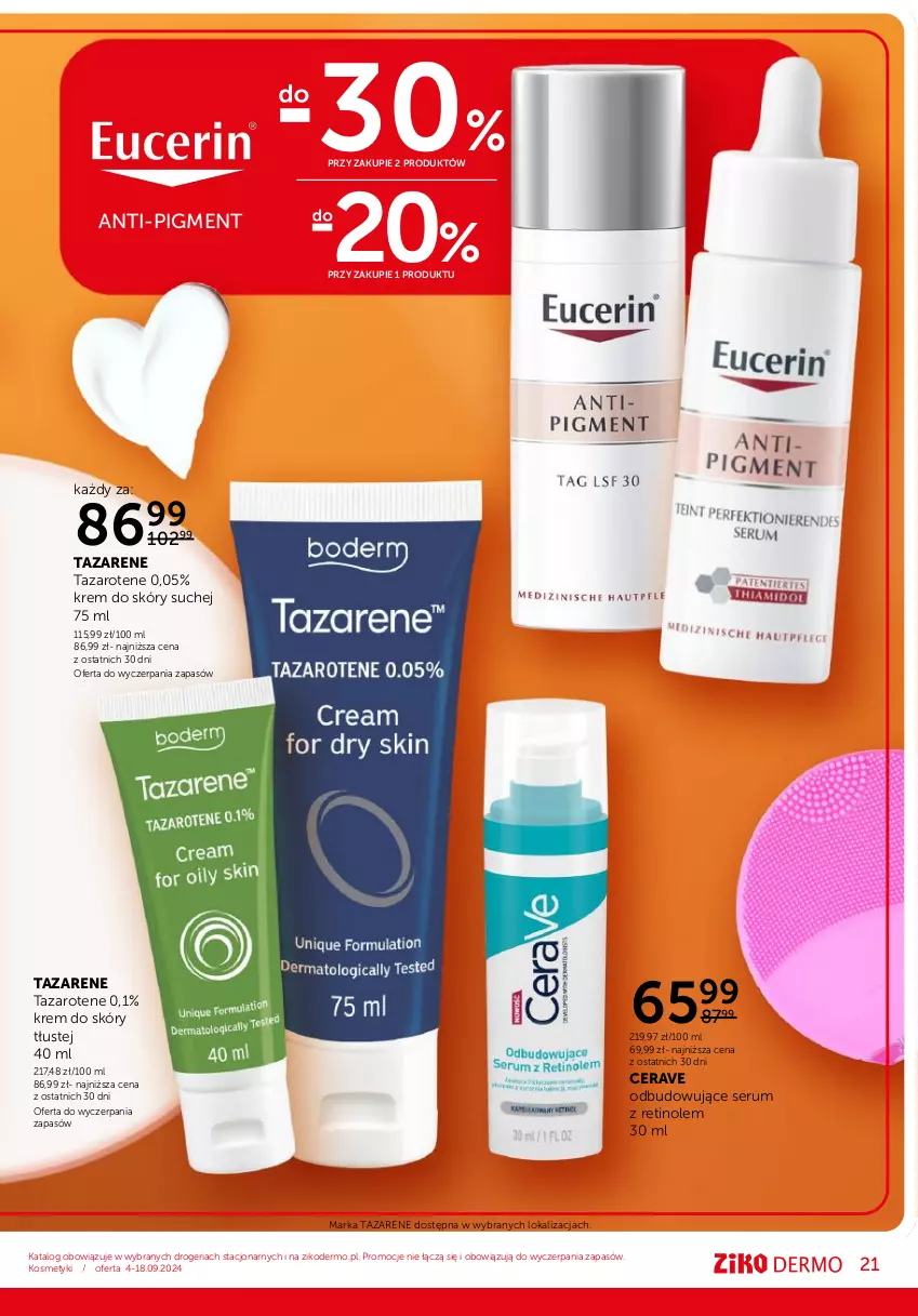 Gazetka promocyjna Ziko - Gazetka Ziko Dermo - ważna 04.09 do 18.09.2024 - strona 21 - produkty: Acer, CeraVe, Krem na dzień, La Roche-Posay, Peeling, Pharmaceris, Rum, Ser, Serum, Sok