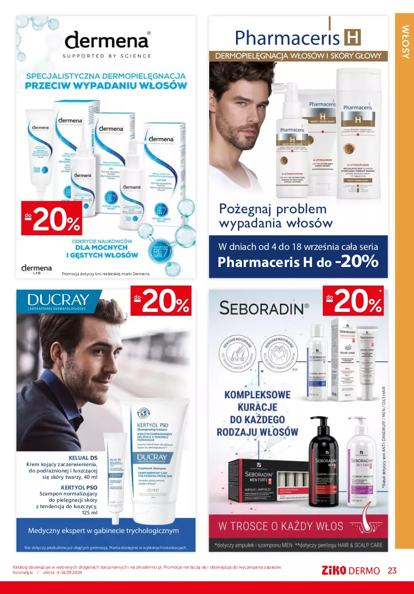 Gazetka promocyjna Ziko - Gazetka Ziko Dermo - ważna 04.09 do 18.09.2024 - strona 23 - produkty: Acer, Bio-Oil, Dermena, Dezodorant, Pharmaceris, Ser, Szampon, Vichy