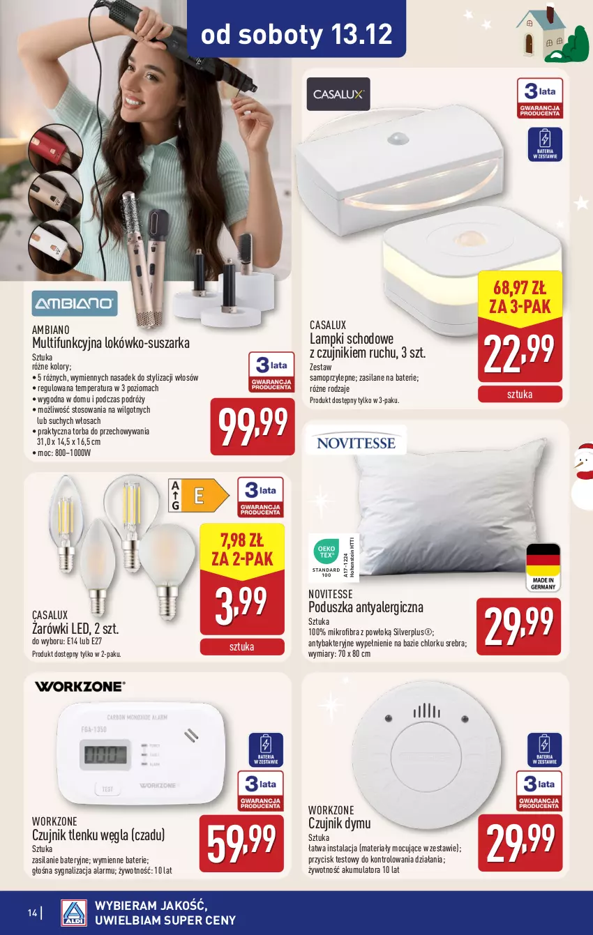 Gazetka promocyjna Aldi - Artykuły przemysłowe i tekstylia - ważna 10.12 do 13.12.2025 - strona 14 - produkty: Akumulator, LG, Mop, Poduszka, Silan, Suszarka, Torba