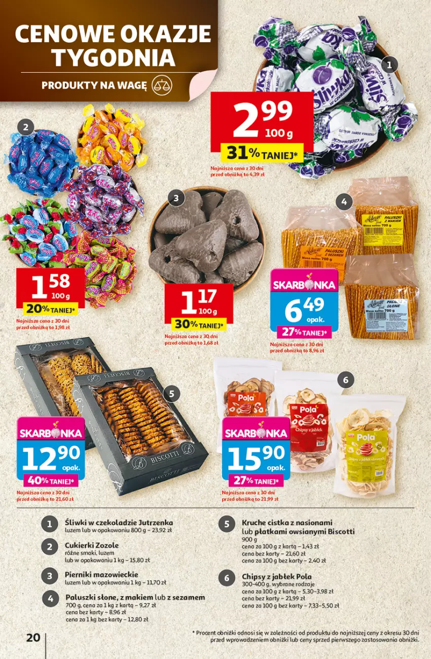 Gazetka promocyjna Auchan - Gazetka LATO PEŁNE PRZYJEMNOŚCI Hipermarket Auchan - ważna 10.07 do 16.07.2025 - strona 20 - produkty: Chipsy, Cukier, Cukierki, Fa, Jutrzenka, Piernik, Sezam
